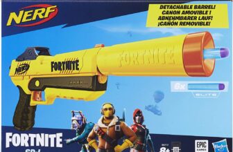 Nerf Elite Fortnite SP L Blaster mit abnehmbarem Lauf und Fortnite Elite Darts