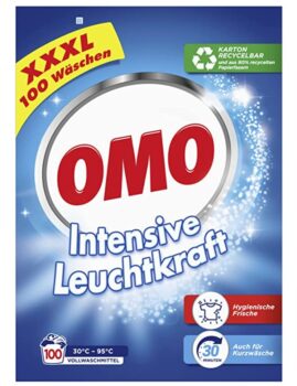 Omo Waschmittel XXXL Vollwaschmittel fuer intensive Leuchtkraft und hygienische Frische WL Stueck Amazon de Drogerie Koerperpflege