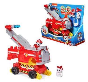 PAW PATROL . Jubilaeum Marshalls Rise and Rescue verwandelbares Spielzeugauto mit Actionfiguren u