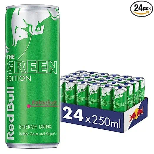 Red Bull Energy Drink Green Edition mit Kaktusfrucht-Geschmack 24er Pack (24 x 250 ml) ab 19,76 € inkl. Prime-Versand (82€ pro Dose)