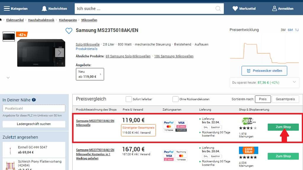 Samsung Mstak Mikrowelle Idealo