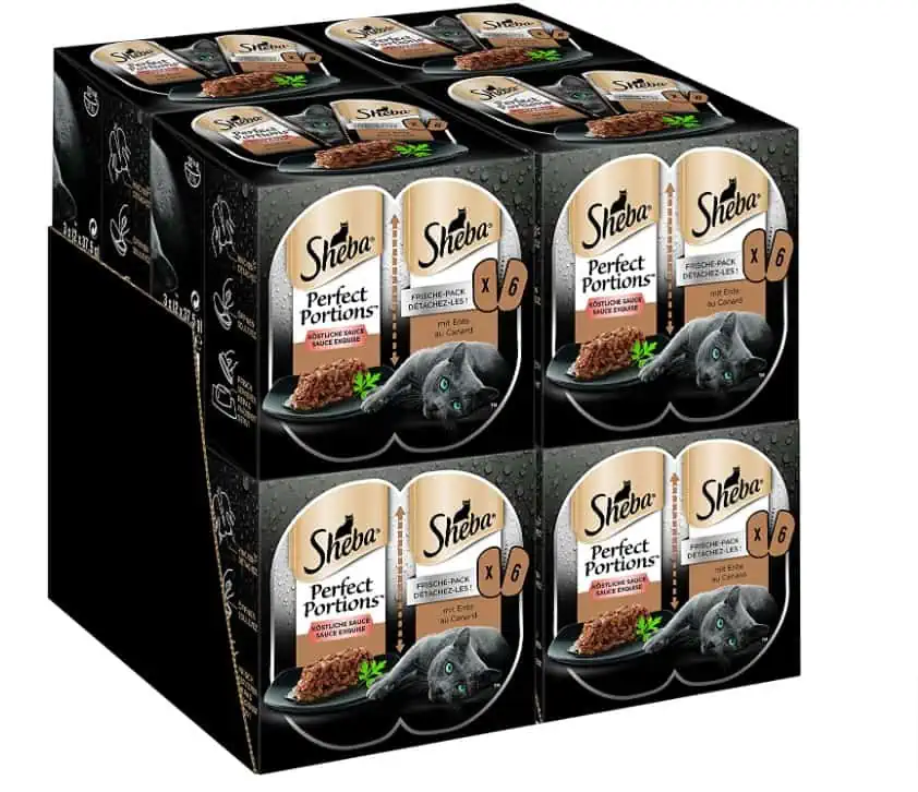 Sheba Perfect Portions – Feinstes Katzennassfutter in der Schale – edele Pastete mit zarter Ente – 24 x 75g ab 13,33 € inkl. Prime-Versand (statt 22,91 €)