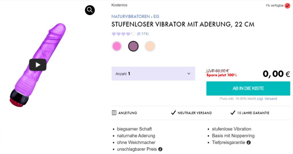 Stufenloser Vibrator Mit Aderung