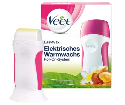 Veet EasyWax Elektrisches Warmwachsgeraet mit Roll On System – Fuer bis zu Tage glatte Haut – x G