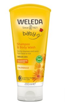 WELEDA Bio Baby Calendula Waschlotion Shampoo Naturkosmetik schonendes Duschgel fuer