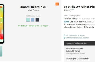 Xiaomi Redmi C + ay yildiz Ay Allnet Plus mit GB