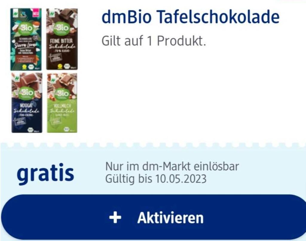 Dm App Gratis Dmbio Tafelschokolade