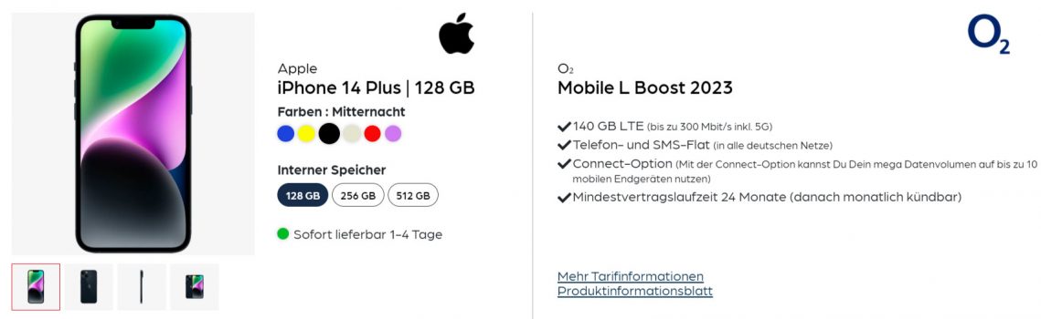 iPhone Plus + o Mobile L Boost mit GB