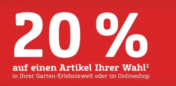 Pflanzen Kölle: 20 % Rabatt auf einen Artikel in der Garten-Erlebniswelt oder im Onlineshop