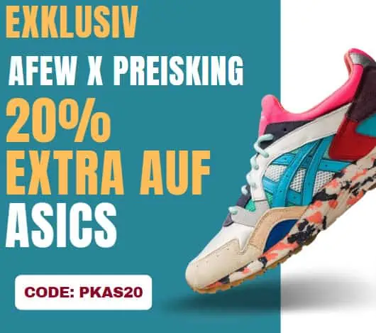 [Exklusiv] AFEW Store: 20 % Rabatt auf das gesamte Asics Sortiment inkl. Sale