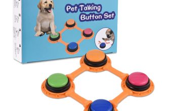 Ailgely Answer Buzzers Buzzer mit Aufnahmefunktion Hunde Buzzer Geräusche Summer Antwortsummer Hundetaste mit Knochenhalterung