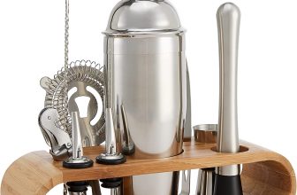 Amazon Basics Barbesteck Set teilig mit Ständer aus Bambus