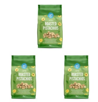 Amazon-Marke Happy Belly Pistazien, geröstet und gesalzen, 250g (1er-Pack) (Packung mit 3) Amazon