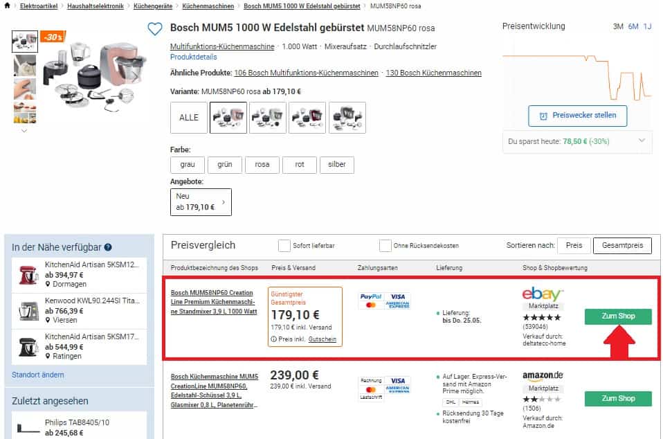 Bosch Küchenmaschine Mumnp Idealo