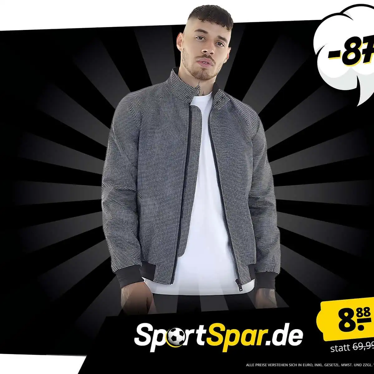 BRAVE SOUL Ellis Herren Oxford Harrington Jacke (Gr. S bis XL) für 12,83 € inkl. Versand
