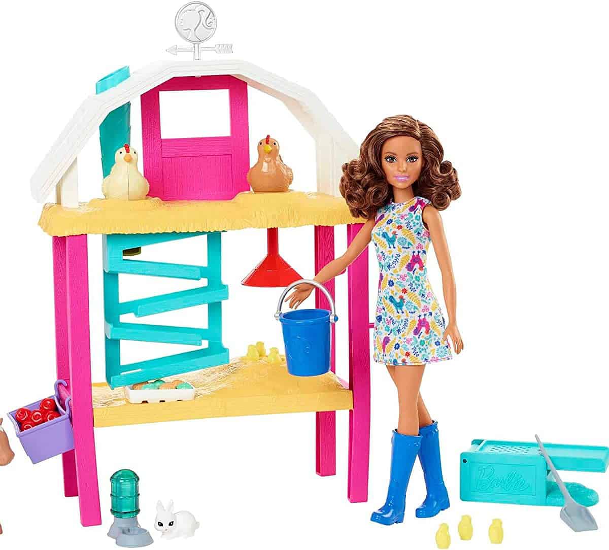 Barbie Hgy Hühnerhof Spielset Mit Puppe (Brünett)