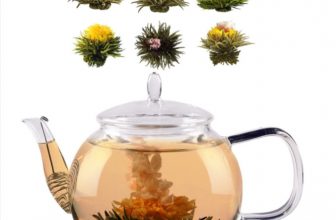 Bedida® Teekanne Glas ml inkl er Teeblumen Geschenkset x weißer Tee Teekanne