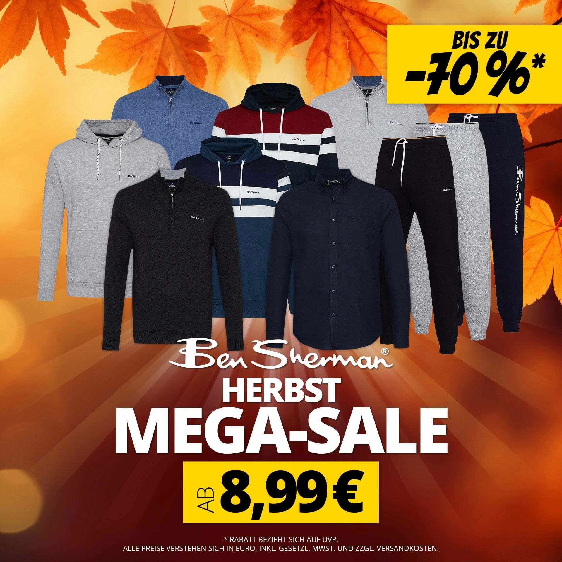 Ben Sherman Herbst Mega Sale mit Artikeln ab 8,99 € zzgl. Versand