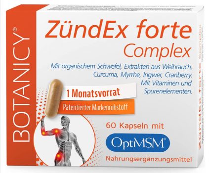 Botanicy ZÜNDEX FORTE Complex OptiMSM Hochdosiert Extrakt aus Boswellia Serrata Weihrauch Curcuma