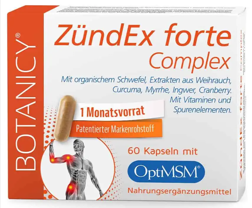 Botanicy ZÜNDEX FORTE Complex – OptiMSM Hochdosiert 60 MSM Kapseln ab 13,94 € inkl. Prime-Versand (statt 19,91 €)
