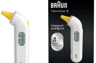 Braun-ThermoScan-3-Ohrthermometer-Schnelle-1-Sekunden-Messung-Akustische-Fieberanzeige-Digitaldisplay