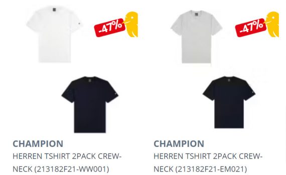 CHAMPION Crew Neck Herren T Shirt er Pack