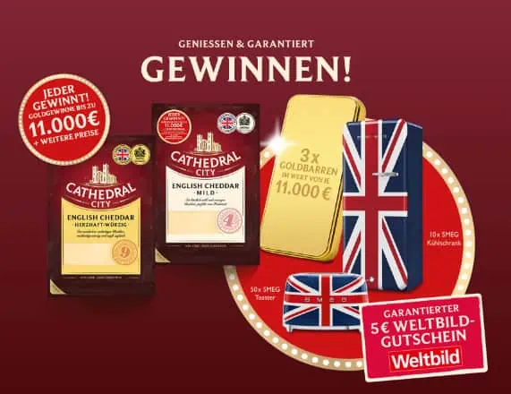 Cathedral City Käse kaufen und Garantierten 5 € Weltbildgutschein bekommen