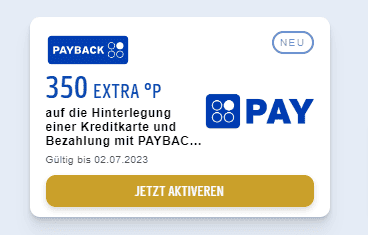350 Payback Punkte bei Bezahlung mit Payback Pay