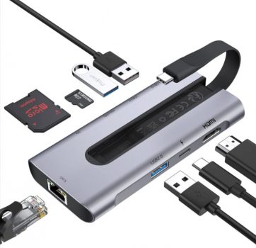 ESR in Portable Hub USB C Docking Station mit Ethernet K Hz HDMI W PD USB Ports USB Port SD microSD