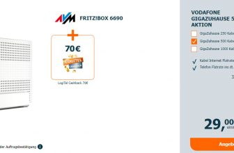 FRITZ!Box + Vodafone GigaZuhause Cable + € Cashback