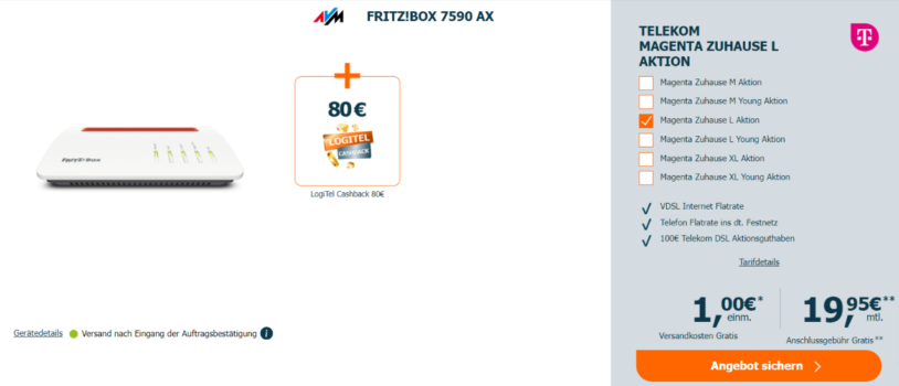 FRITZ!Box 7590 AX + Telekom Magenta Zuhause L