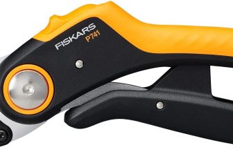 Fiskars Parslus PowerLever P Gartenschere (Plus PowerLever, P, Für trockenes und hartes Holz, Antihaftbeschichtet, Edelstahl Klingen)