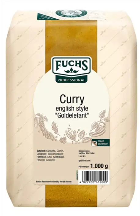Fuchs Curry englisch „Goldelefant“ 🐘 1 kg ab 7,11 € inkl. Prime-Versand