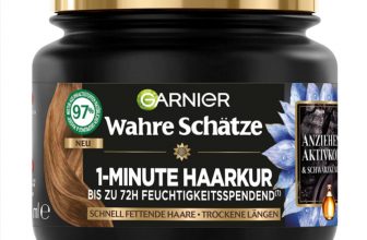 Garnier Wahre Schätze ausgleichende Charcoal Haarmaske Formel mit Aktivkohle und Schwarzkümmelöl Haarkur