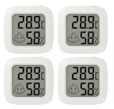 Jooheli Stück Thermo Hygrometer, Digitales Thermo Hygrometer, Thermometer Hygrometer Innen, mit Hh