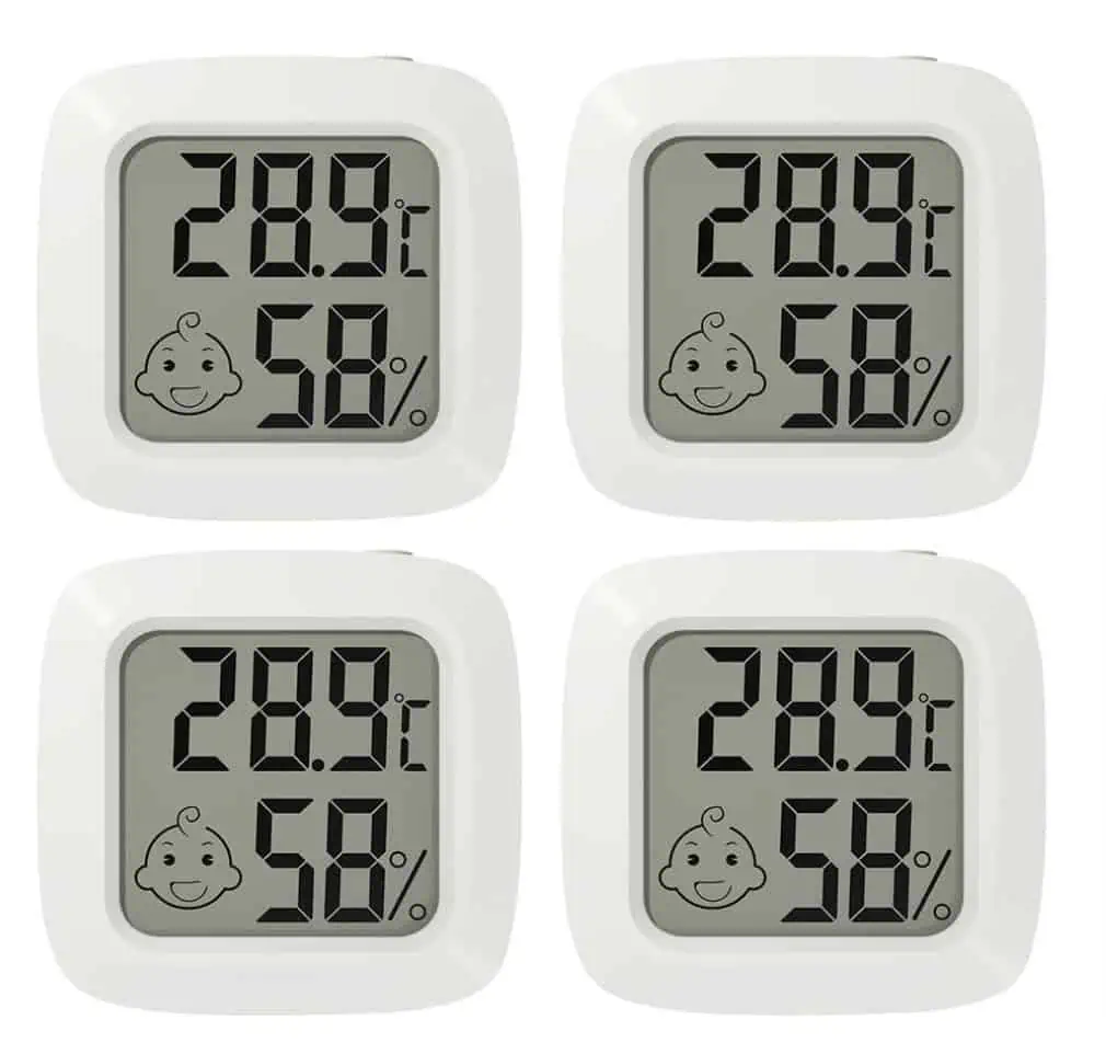 Jooheli 4 Stück Thermo Hygrometer, Digitales Thermo-Hygrometer für 6,99 € inkl. Prime-Versand (statt 12,99 €)