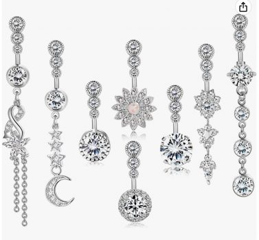 KALVICA Pcs G L Chirurgenstahl Bauchnabelpiercing für Frauen Mädchen Hypoallergene mit St