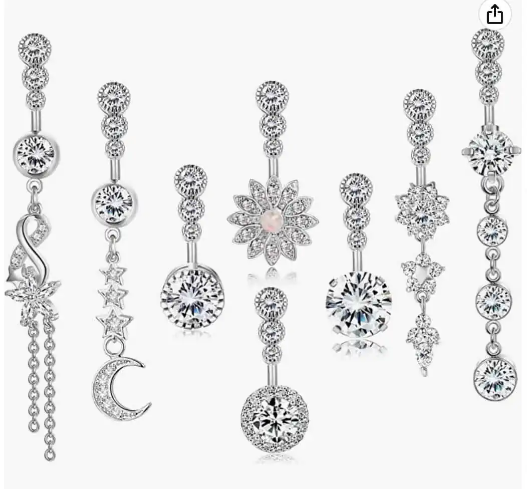 KALVICA 7/8/9 Pcs 14G 316L Chirurgenstahl Bauchnabelpiercing für 2,99 € inkl. Prime-Versand (statt 8,99 €)