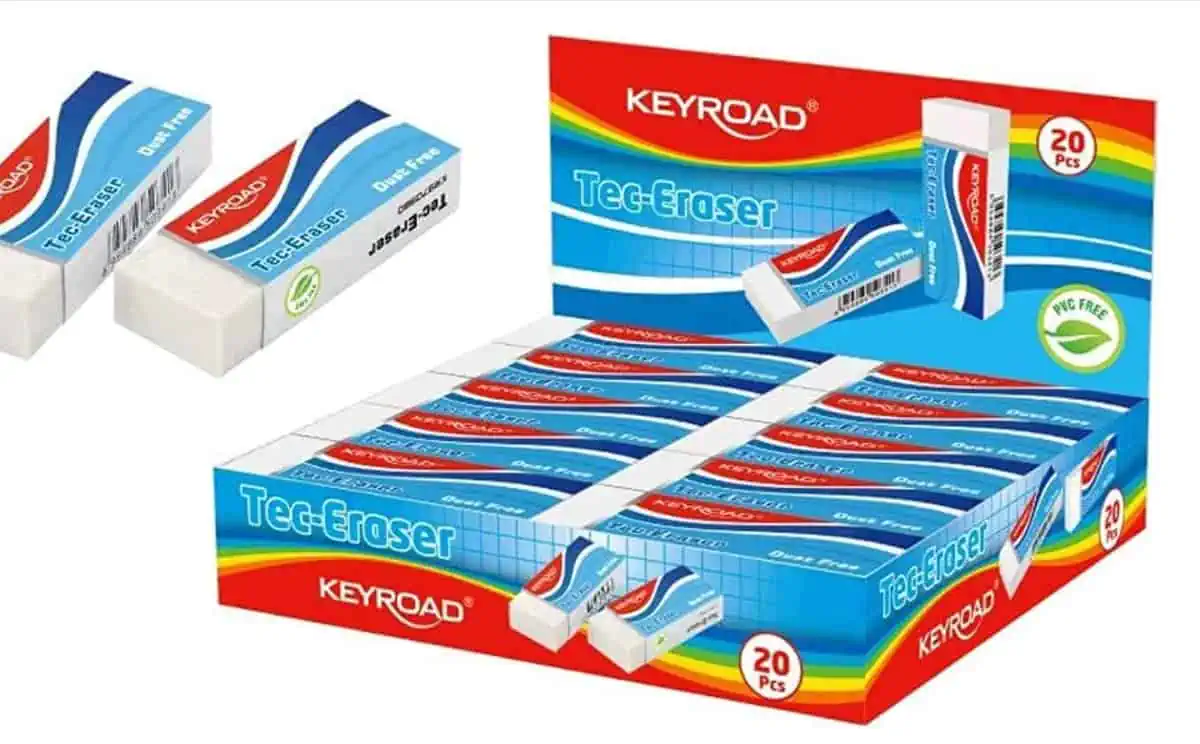 KEYROAD Radiergummi TEC/Radierer für Bleistift und Buntstift/ 20 Stück für 3,50 € inkl. Versand (0,18 €/Stk.)