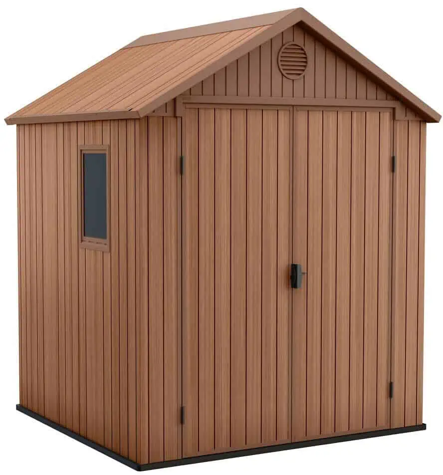 Keter Gerätehaus Darwin 6×6 (Außenmaße 190x183x221cm, wartungsfrei, wetterfest, wasserdicht, mit Unterboden) für 481,55 € inkl. Versand (statt 749,00 €)