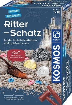 Kosmos Ritter Schatz Grabe Funkelnde Münzen und Spielsteine aus, für Mittelalter Fans und kleine Archäologen