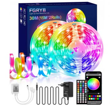 LED Strip M RGB Streifen Led Band mit Musik Sync Farbwechsel Lichterkette mit Fernbedienung