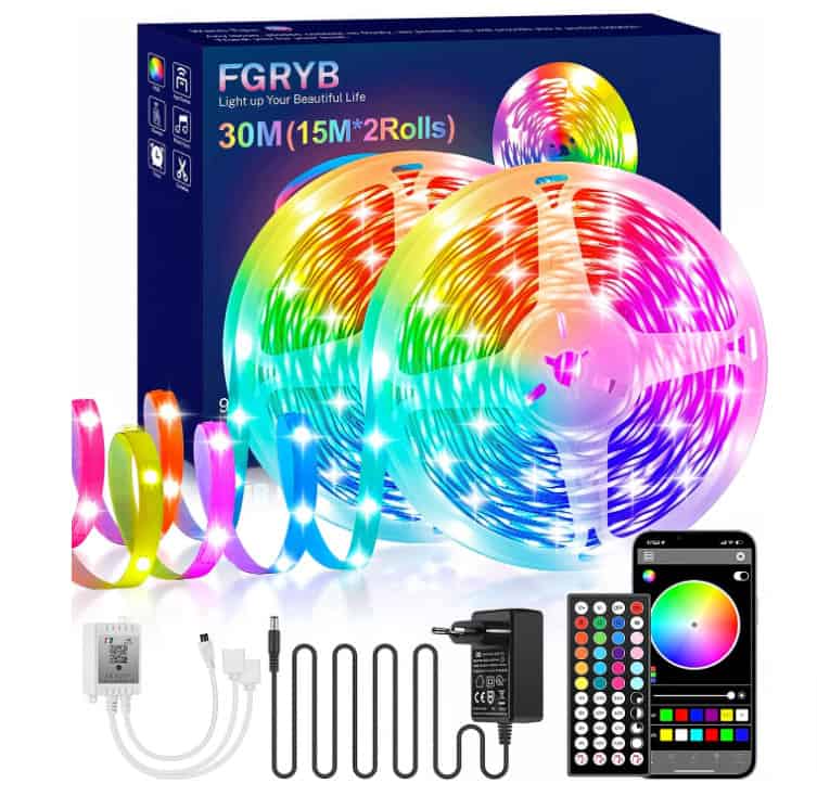 Led Strip M Rgb Streifen Led Band Mit Musik Sync Farbwechsel Lichterkette Mit Fernbedienung