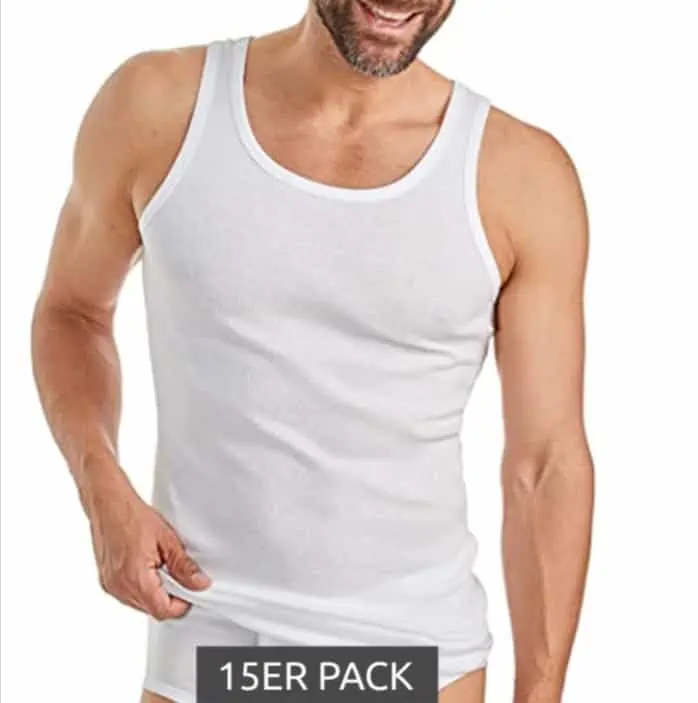 LeGiorgio Feinripp Achsel-/ Unterhemd für Herren 15er Pack (Gr. XL bis 3XL) für 29,99 € inkl. Versand