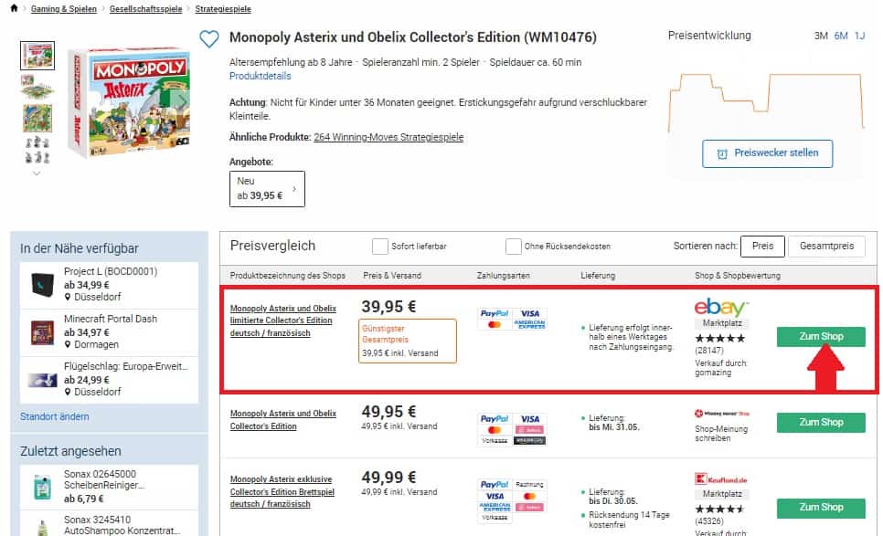 Monopoly Asterix Und Obelix Limitierte Collector's Edition In Deutsch &Amp; Französisch