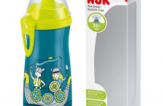 NUK First Choice+ Sports Cup (ab Monaten, auslaufsichere Push Pull Tülle, Clip, Schutzkappe, BPA frei, ml, blau)