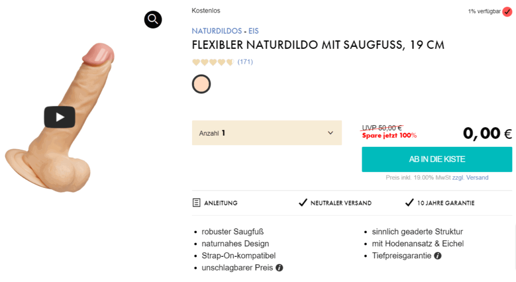 Naturdildo Mit Saugfuss