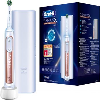 Oral B Genius X Elektrische Zahnbürste in rose gold mit Reiseetui