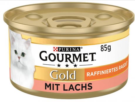 PURINA GOURMET Gold Raffiniertes Ragout Katzenfutter nass mit Lachs er Pack x g Amazon de Haustier