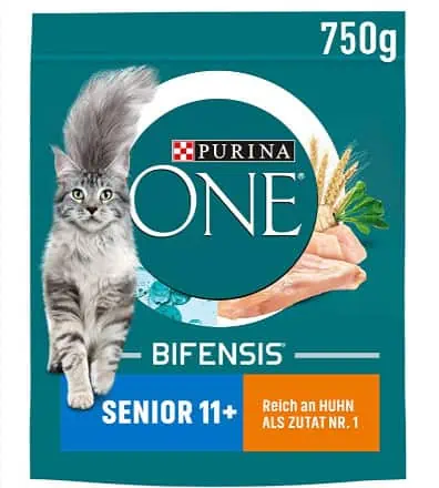PURINA ONE BIFENSIS Senior 11+ Katzenfutter trocken, reich an Huhn, 6er Pack (6 x 750g) für 14,21 € inkl. Versand (statt 26,96 €)